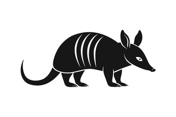 Obraz premium Silhouette vector Armadillo icon on white background