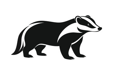 Obraz premium Badger silhouette logo icon isolated on white background
