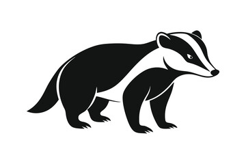 Fototapeta premium Badger silhouette logo icon isolated on white background