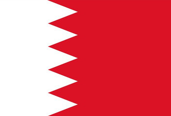 National flag of Bahrain. Vector illustration.