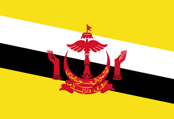 Brunei Darussalam Flag. Vector illustration.
