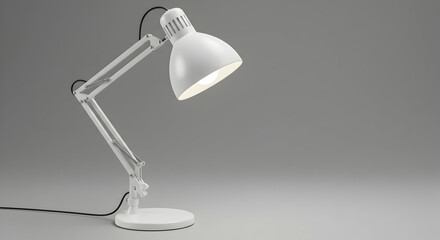 Modern White Desk Lamp Adjustable Arm Lighting Home Office Study Workspace Illumination Bright Light Fixture
