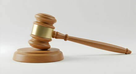 Wooden Judges Gavel Auction Law Court Justice Symbol Authority Legal Hammer