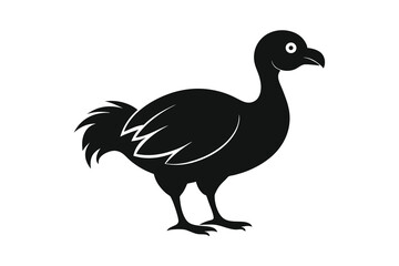 Dodo animal silhouette vector illustration on white background