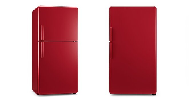 Photo of Two Red Refrigerators Appliance for Food Storage At Home