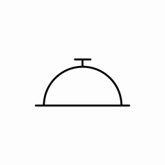 Obraz premium Food serving dome icon vector sign