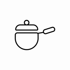 Cooking pot with lid icon vector sign