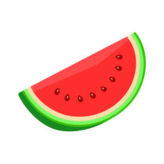 Vector of a watermelon slice in vibrant color style
