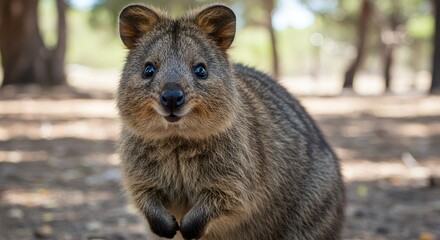 Portrait of a Cute Quokka Australian Animal Looking at Camera