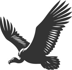 Bird vector drawing silhouette of a black vulture
