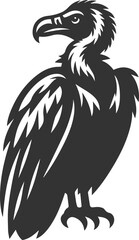 Bird vector drawing silhouette of a black vulture