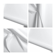 Elegant White Canvas with Soft Flowing Textures for Art Design, Isolated on Transparent Background