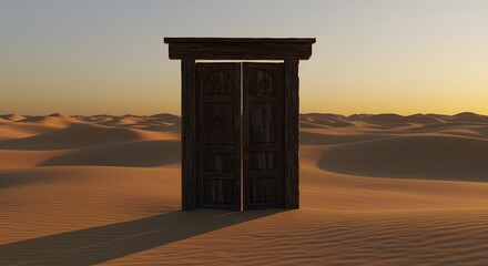 Door in a middle of expanse