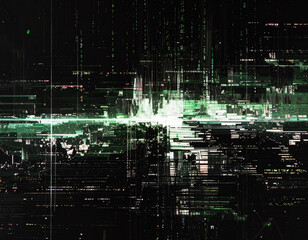 ネットワークの中枢ノードが故障し、都市の構造体がグリッチ崩壊を起す。正多角形で構成された都市は次々と破裂、分解されマトリックスコードの滝が空中に落ち続ける都市景観
