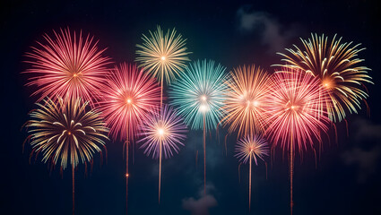 Vibrant Nighttime Fireworks Display