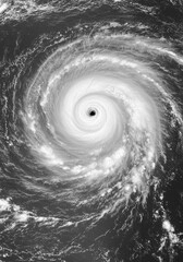 Satellite Photo of Hurricane Intense Cyclone Tropical Swirling Vortex