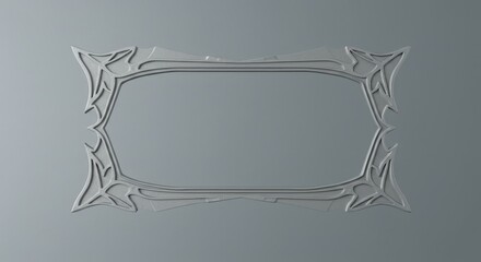 Silver Ornate Frame Decorative Metallic Background Elegant Art Design