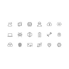 Modern Technology Line Icon Set  Editable Vector Icons