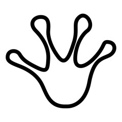 Frog paw icon print vector silhouette footprint