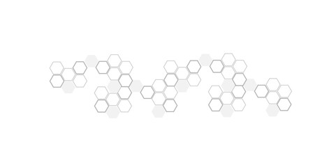 Minimalist High-Tech Concept Featuring a Seamless White and Grey Hexagon Grid Pattern, Perfect for Backgrounds, Web Design, and Innovative Digital Illustrations	