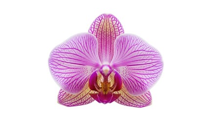 Fototapeta premium Beautiful Orchid Flowers Isolated White Background Elegant Botanical Blossom