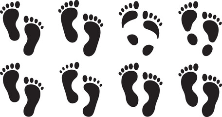 Collection of footprints silhouette