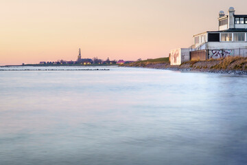 Coastal Town Silhouette at Dusk, Hindeloopen