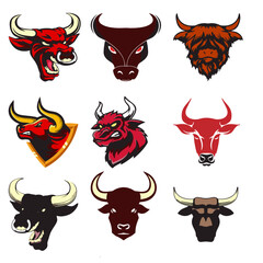 Bull Colour Vector Set 2