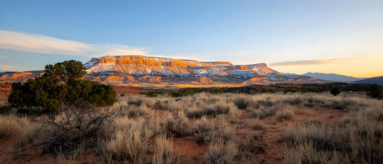 Fototapeta premium Scenic Mountain Range Sunset View