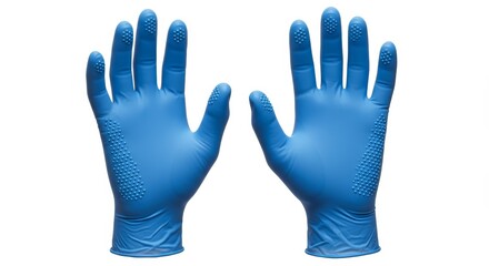 Obraz premium Studio Photo Blue Medical Gloves Offer Hand Protection Hygiene