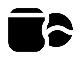 Opened and unopened aluminum soda cans, illustrating product lifecycle. Simple black and white graphic of two soda cans, one intact and the other opened with a wavy, dented top.