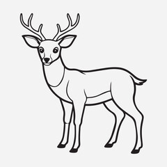 Fototapeta premium Deer illustration vector logo sticker design silhouette 