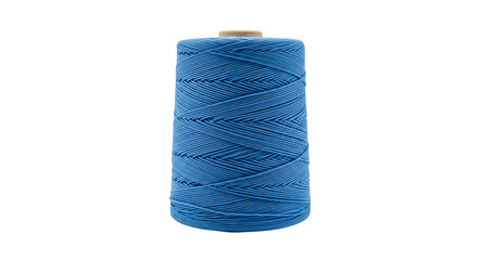 Blue Cotton Thread Spool, Close-up Studio Shot on isolated on transparent background