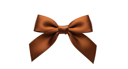 Elegant Brown Satin Ribbon Bow, Perfect for Gift Wrapping or Design Projects isolated on transparent background