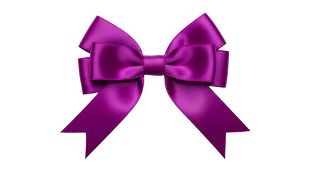 Elegant Purple Satin Ribbon Bow, Perfect for Gift Wrapping or Decoration isolated on transparent background