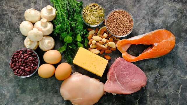 Foods contain zinc and selenium food. Selective focus.
