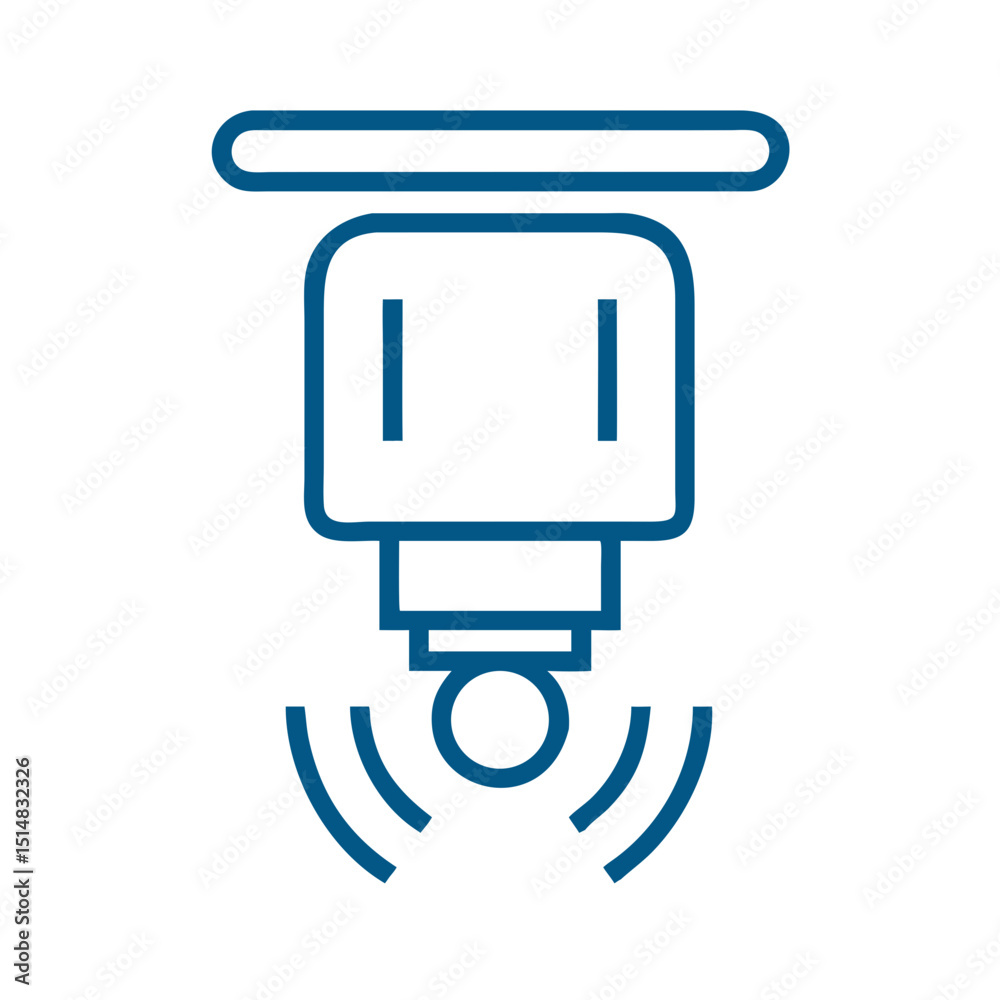 Poster light sensor device with indicator lines in minimalistic style