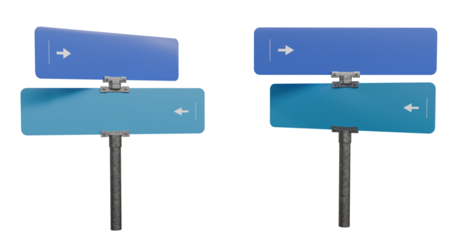 Street Sign Pole Direction isolated on white