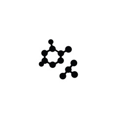 silhouette of molecules on white background