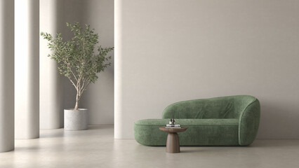 Modern style conceptual interior room 3d illustration
