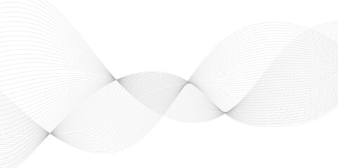 Abstract grey smooth element wavy modern curve lines on transparent background. Digital frequency track equalizer. Abstract frequency sound wave lines, twisted curve lines and technology background.	