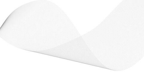 Abstract grey smooth element wavy modern curve lines on transparent background. Digital frequency track equalizer. Abstract frequency sound wave lines, twisted curve lines and technology background.	