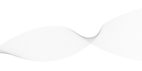 Abstract grey smooth element wavy modern curve lines on transparent background. Digital frequency track equalizer. Abstract frequency sound wave lines, twisted curve lines and technology background.	