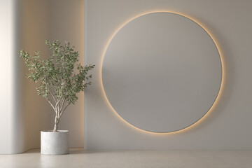 Modern style conceptual interior empty room 3d illustration