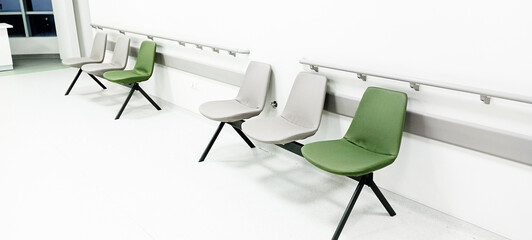 hospital corridor, hospital chair in the corridor