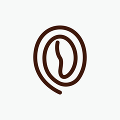 Location Shape with Coffee Beans Logo Concept