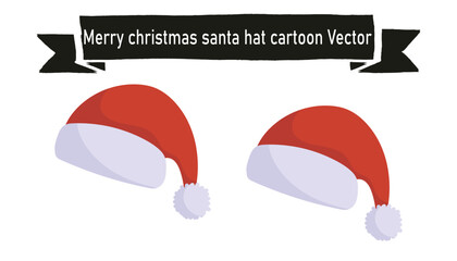 Merry christmass santa hat cartoon vector