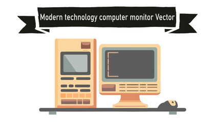 Modern technology computer monitor vector
