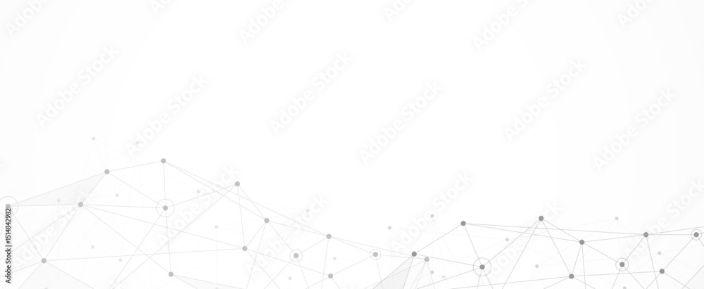 Wall mural geometric connected background. connecting dots and lines. global network connection. banner templat