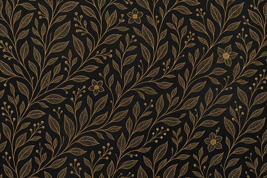 seamless floral pattern gold colour.